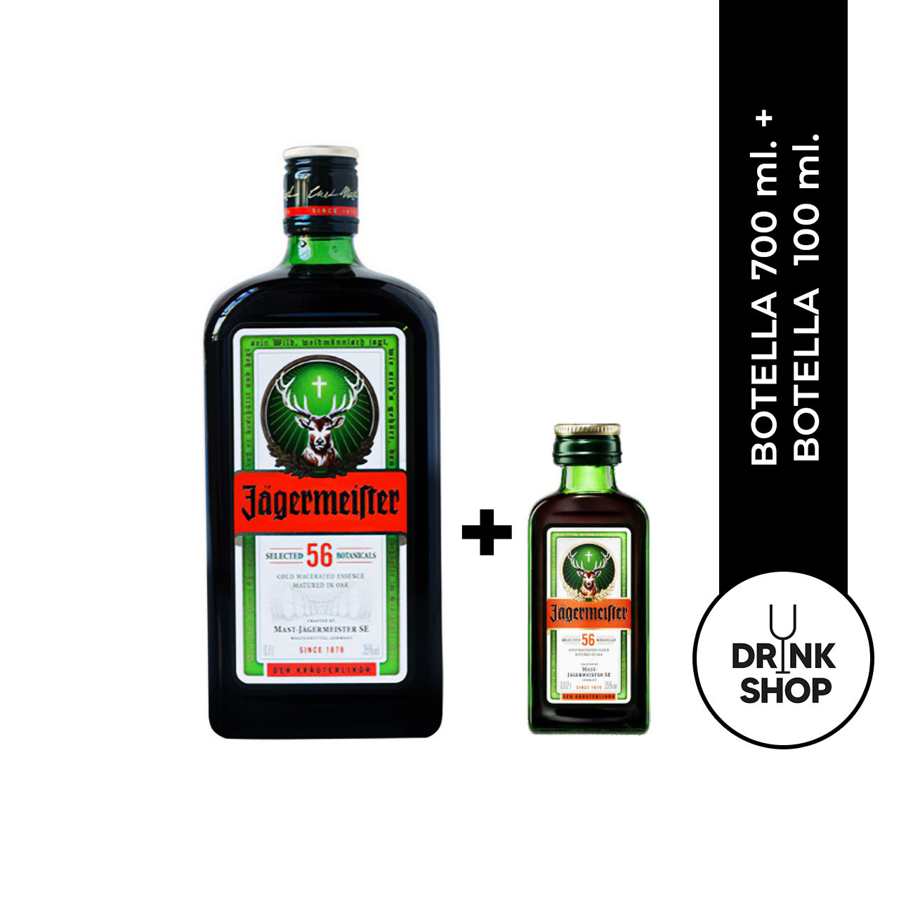 Jägermeister Licor De Hierbas 700 ml. +  Jägermeister 100 ml.