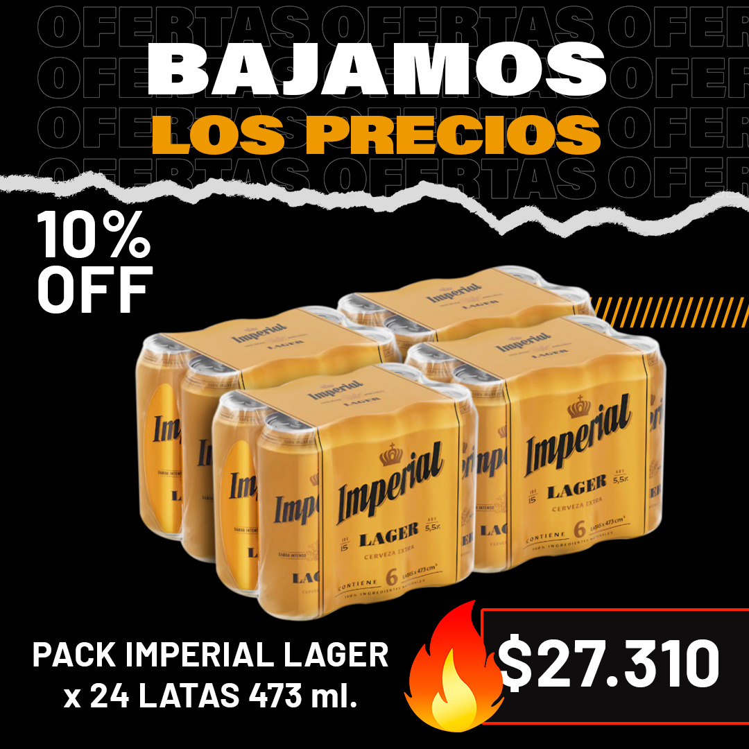 Promo exclusiva - 24 latas Imperial Lager 473 cc. - Sólo para retiro por el local