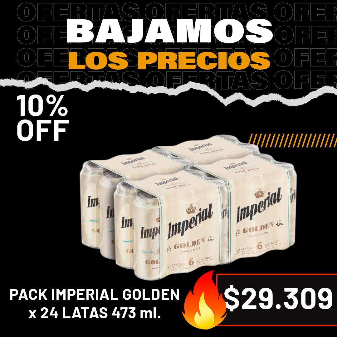 Promo exclusiva - 24 latas Imperial Golden 473 cc. - Sólo para retiro por el local