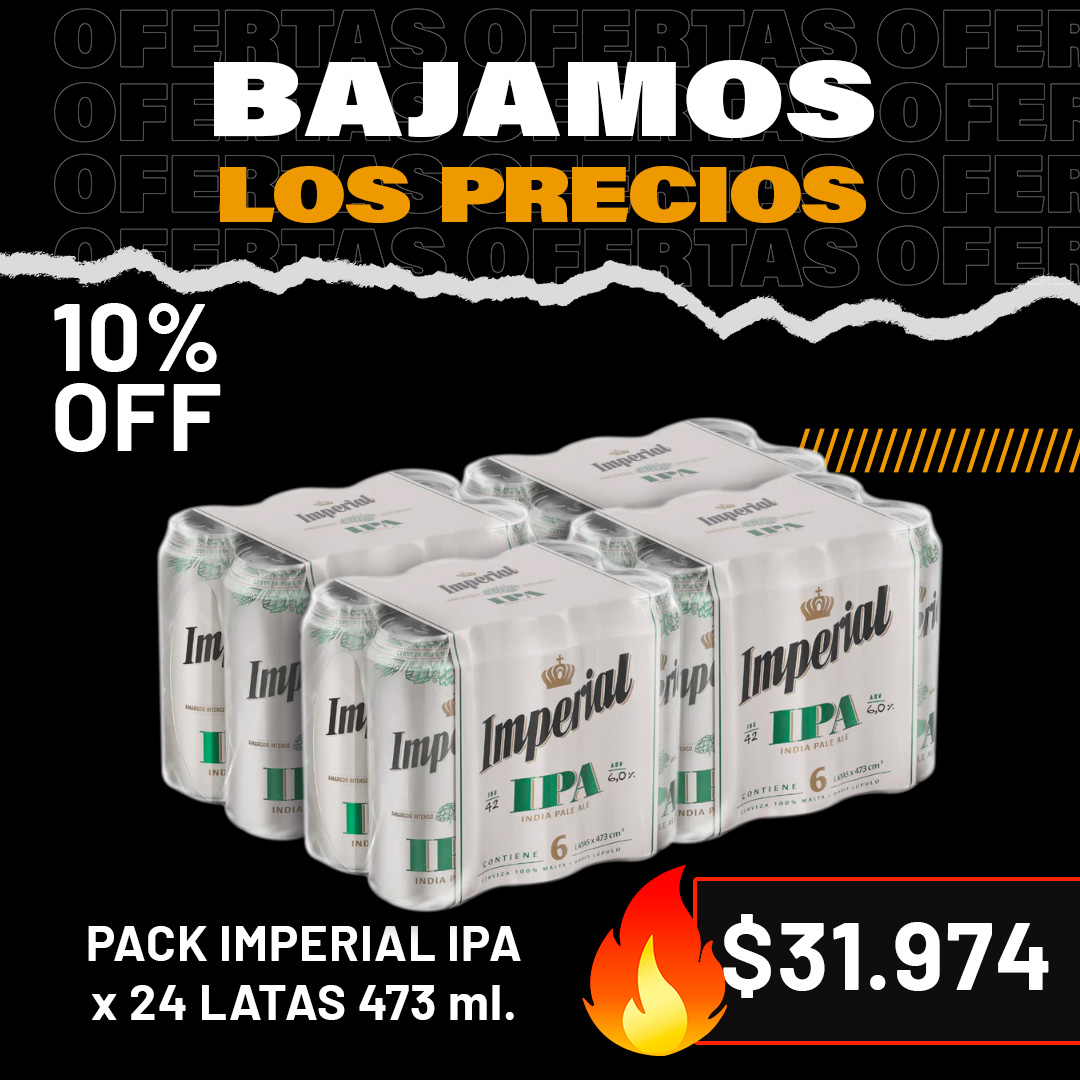 Promo exclusiva - 24 latas Imperial Ipa 473 cc. - Sólo para retiro por el local