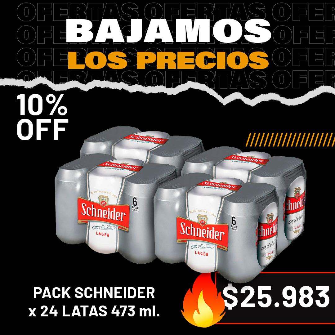 Promo exclusiva - 24 latas Schneider 473 cc. - Sólo para retiro por el local