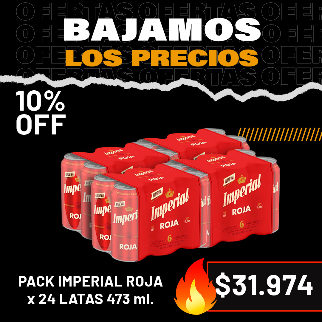 Promo exclusiva - 24 latas Imperial Roja 473 cc. - Sólo para retiro por el local