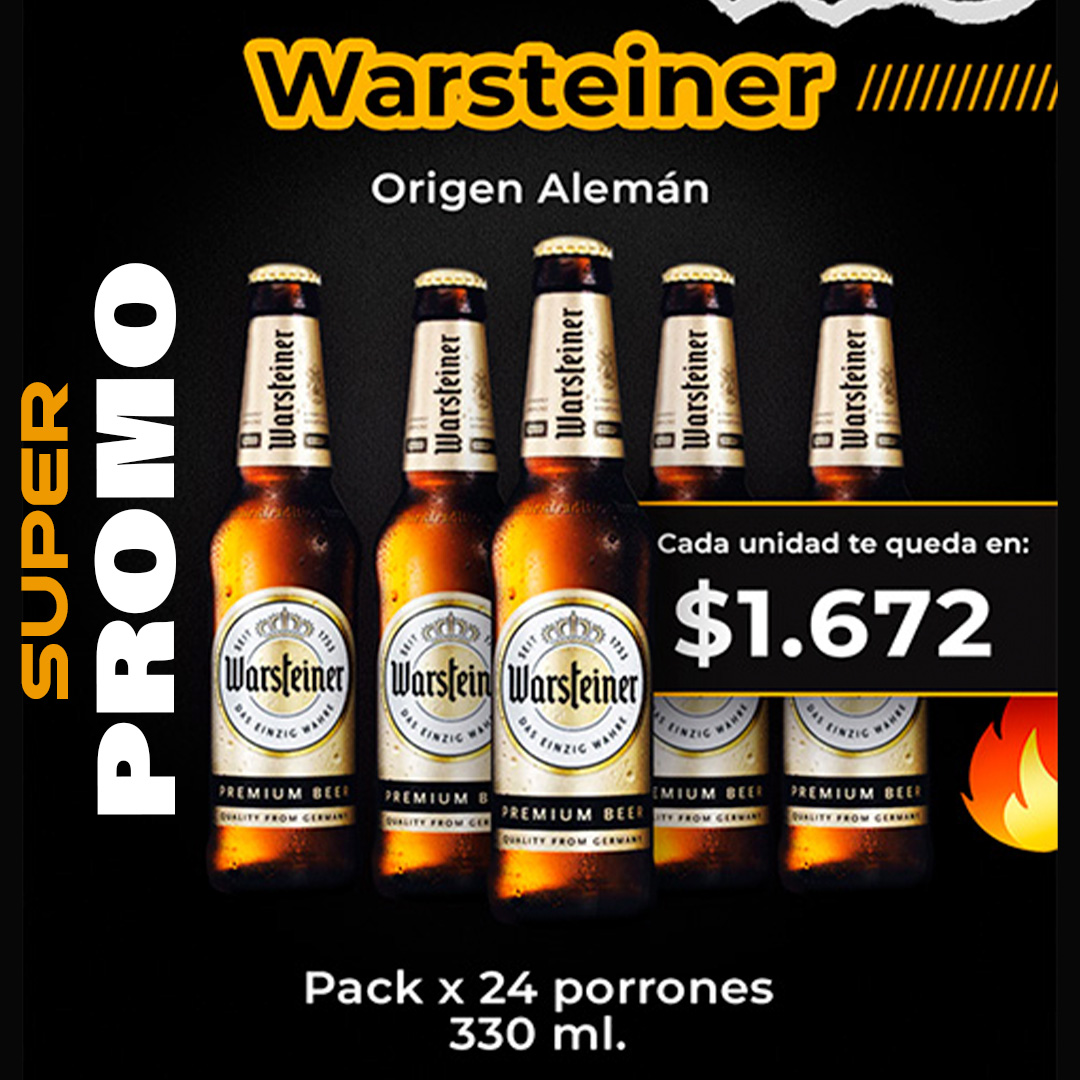 Promo exclusiva - 24 Porrones Warsteiner 330 cc. - Sólo para retir
