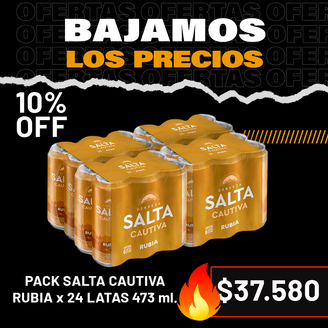 Promo exclusiva - 24 latas Salta Cautiva Rubia 473 cc. - Sólo para retiro por el local